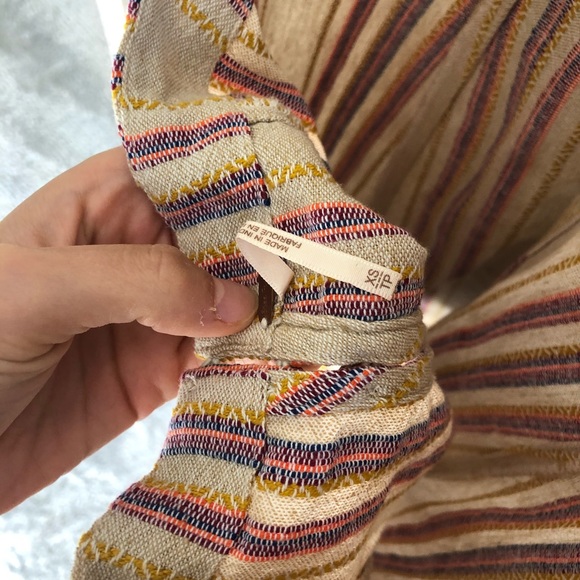 Free people knit rainbow tan mini flowy dress - Picture 3 of 5